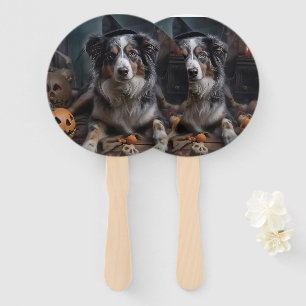 Australischer Schäferhund Kürbisse Halloween Gruse Fächer