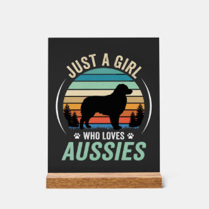 Australischer Schäferhund Liebhaber Retro Sonnenun Acrylschild