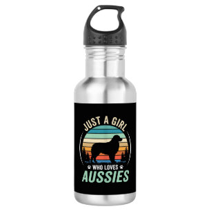 Australischer Schäferhund Liebhaber Retro Sonnenun Edelstahlflasche