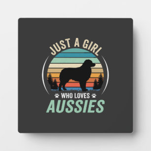 Australischer Schäferhund Liebhaber Retro Sonnenun Fotoplatte