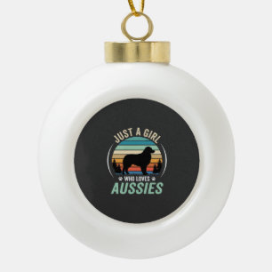 Australischer Schäferhund Liebhaber Retro Sonnenun Keramik Kugel-Ornament