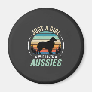 Australischer Schäferhund Liebhaber Retro Sonnenun Magnet