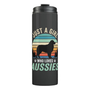 Australischer Schäferhund Liebhaber Retro Sonnenun Thermosbecher