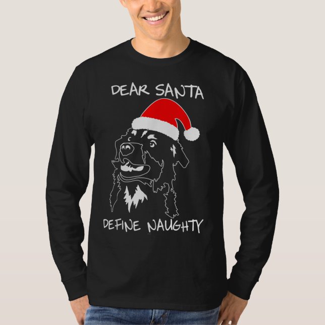 Australischer Schäferhund lustig hässliche Weihnac T-Shirt (Vorderseite)