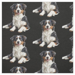 Australischer Schäferhund Lustig Tier Kunst Stoff