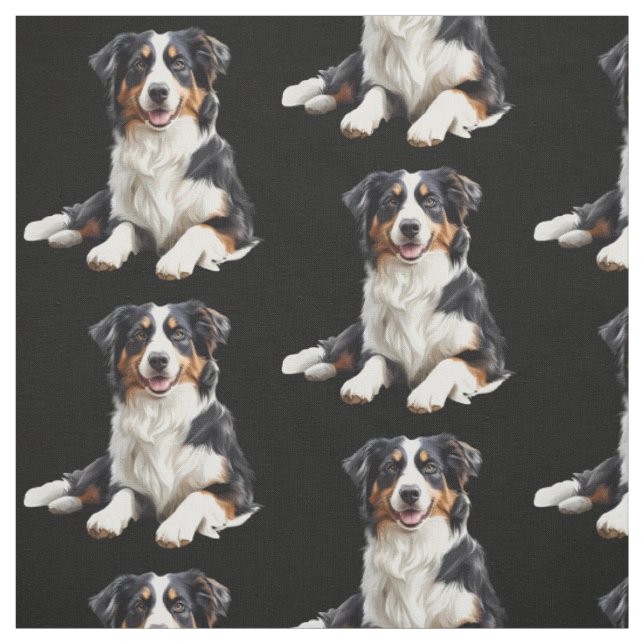 Australischer Schäferhund Lustig Tier Kunst Stoff (Muster)