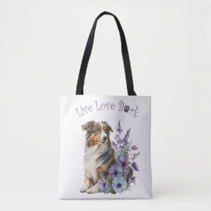 Australischer Schäferhund-Mama-Blumenmuster