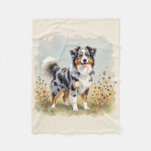 Australischer Schäferhund Merle Langschwanz Fleecedecke