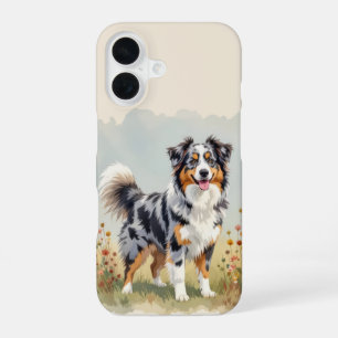 Australischer Schäferhund Merle Langschwanz iPhone 16 Hülle