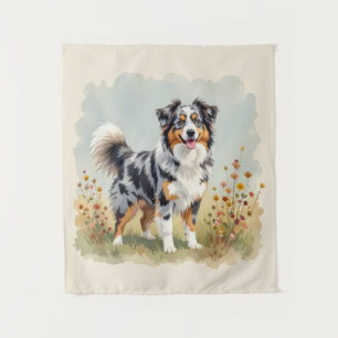 Australischer Schäferhund Merle Langschwanz Wandteppich