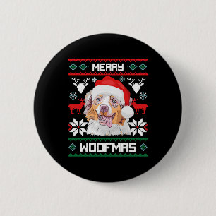 Australischer Schäferhund Merry Woofmas Weihnachte Button