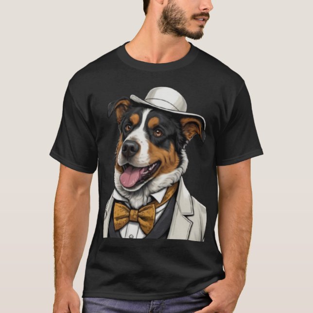 Australischer Schäferhund mit Anzug T-Shirt (Vorderseite)