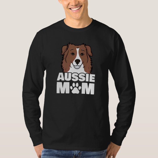 Australischer Schäferhund-Mutterhund-Pfote T-Shirt (Vorderseite)
