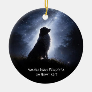 Australischer Schäferhund oder Aussie Weihnachtsfe Keramik Ornament