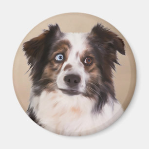 Australischer Schäferhund Ölmalerei Kunst Magnet