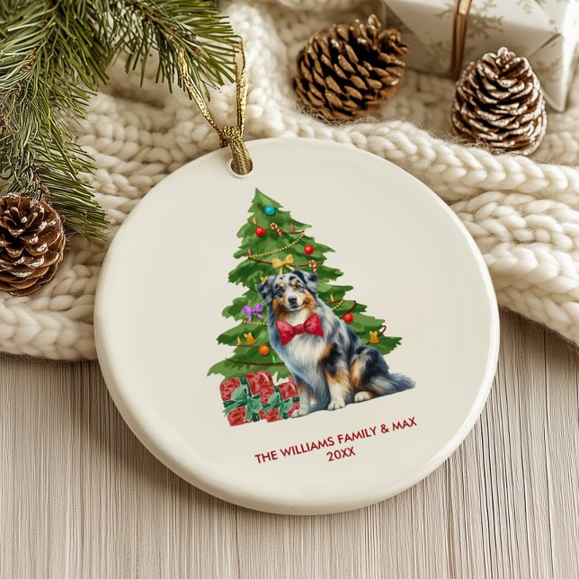 Australischer Schäferhund Personalisierte Weihnach Keramik Ornament (Von Creator hochgeladen)