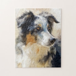 Australischer Schäferhund-Porträt Puzzle