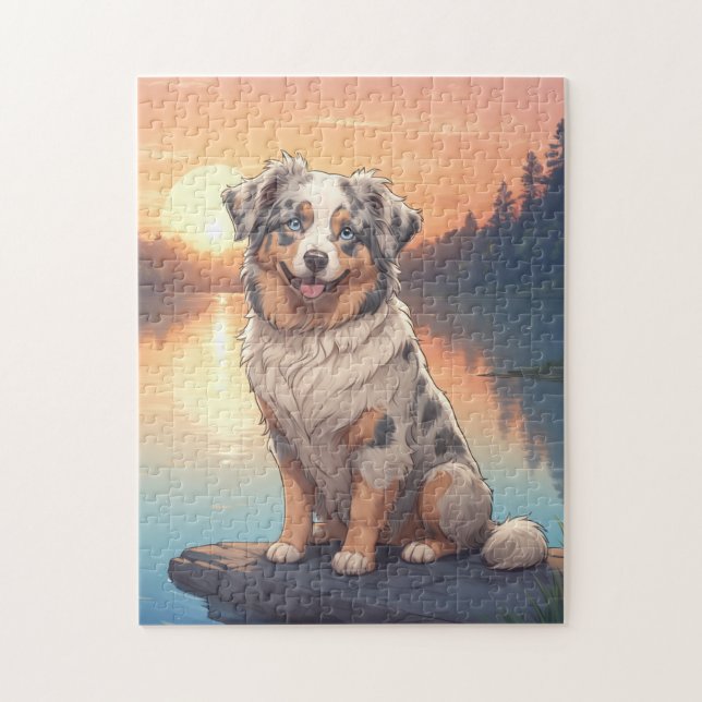 Australischer Schäferhund Puzzle (Vertikal)