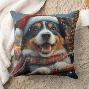 Australischer Schäferhund Roller Coaster Weihnacht Kissen