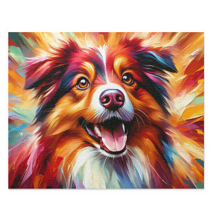 Australischer Schäferhund Rot Dreifarbig Hund Acry Puzzle