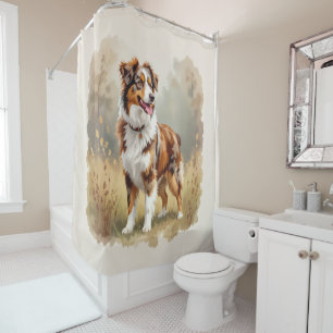 Australischer Schäferhund Rot Merle Aussie Duschvorhang