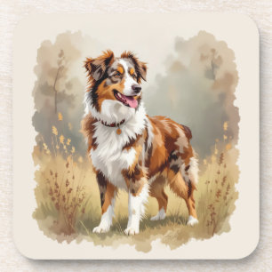 Australischer Schäferhund Rot Merle Aussie Getränkeuntersetzer