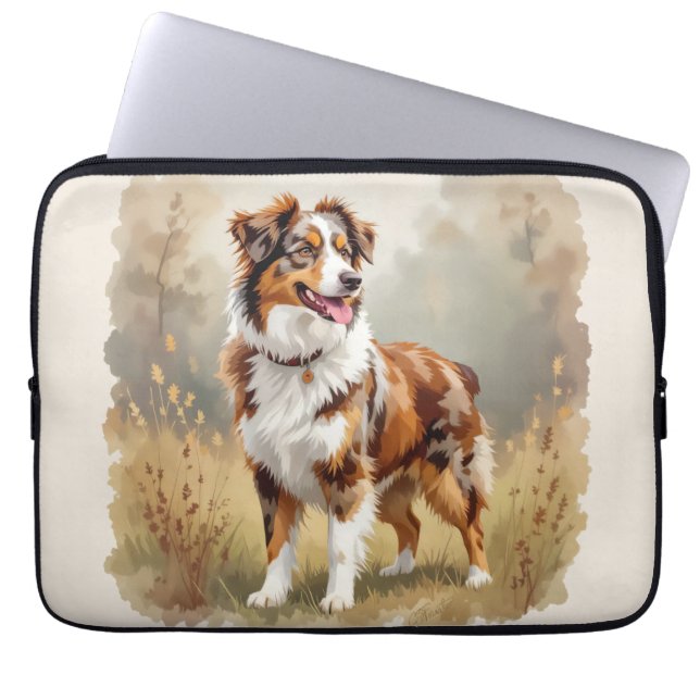 Australischer Schäferhund Roter Merle Aussie Laptopschutzhülle (Vorderseite)