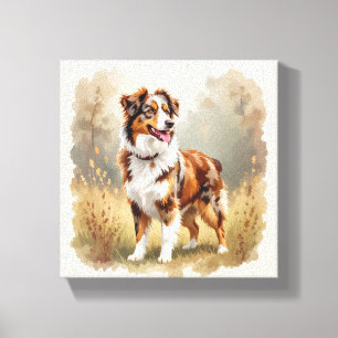 Australischer Schäferhund Roter Merle Aussie Leinwanddruck