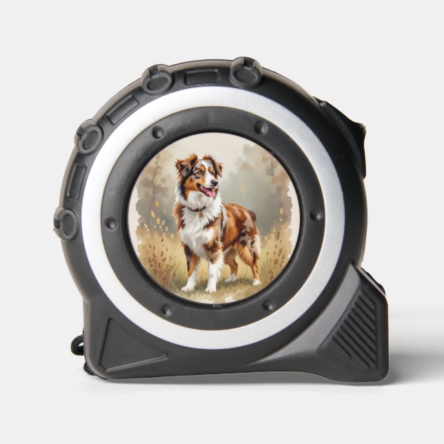Australischer Schäferhund Roter Merle Aussie Maßband (Vorderseite)