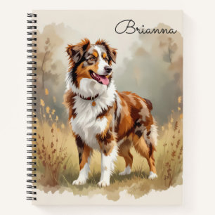 Australischer Schäferhund Roter Merle Aussie Notizbuch