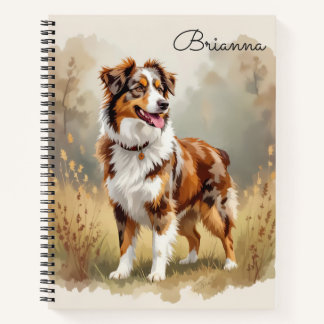 Australischer Schäferhund Roter Merle Aussie Notizbuch