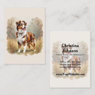 Australischer Schäferhund Roter Merle Aussie Visitenkarte