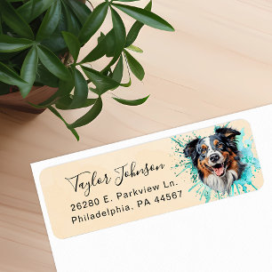 Australischer Schäferhund Rücksendeetikett