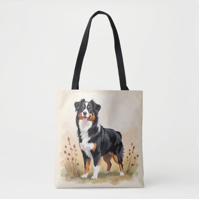 Australischer Schäferhund Schwarz Tricolor Aussie  (Vorderseite)