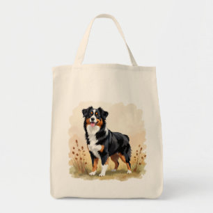 Australischer Schäferhund Schwarz Tricolor Aussie Tragetasche