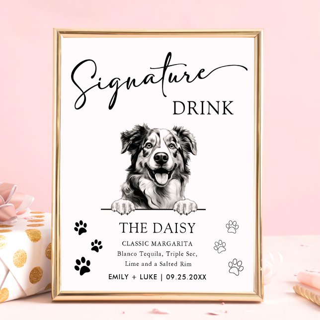 Australischer Schäferhund - Signature Drink Sign Poster (Von Creator hochgeladen)