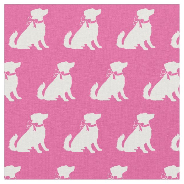 Australischer Schäferhund Silhouette Pet Aussie Pi Stoff (Nahaufnahme)
