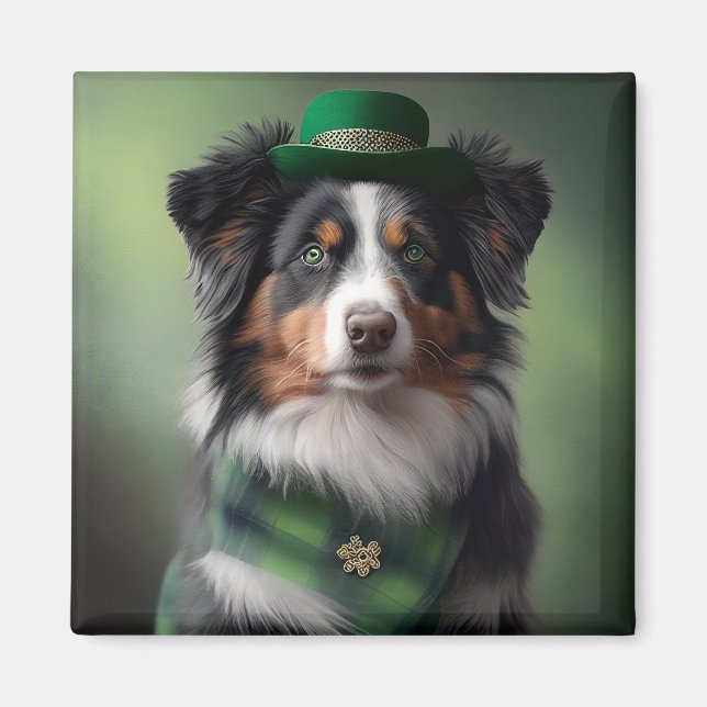 Australischer Schäferhund St. Patrick Magnet (Vorne)