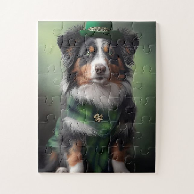 Australischer Schäferhund St. Patrick Puzzle (Vertikal)