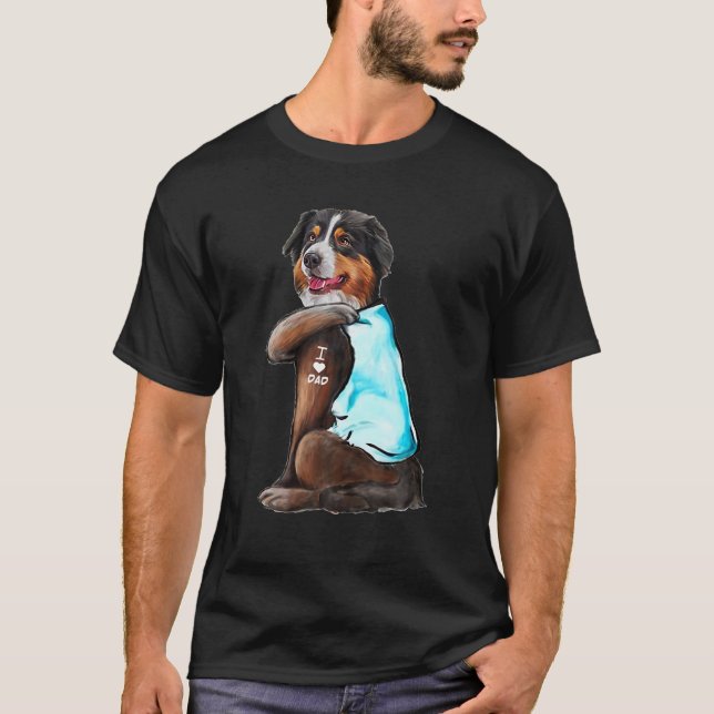 Australischer Schäferhund Tattoos I Liebe Vater Ge T-Shirt (Vorderseite)
