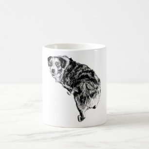 Australischer Schäferhund „Über die Schulter“ Tass Kaffeetasse