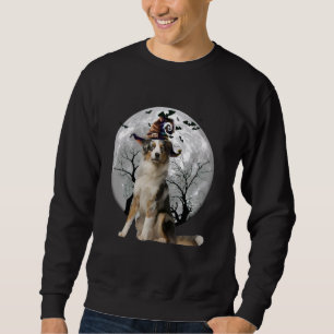 Australischer Schäferhund und Halloween-Kostüm Sweatshirt