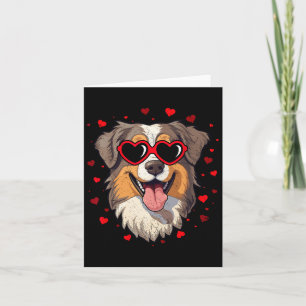 Australischer Schäferhund Valentine Heart Niedlich Karte