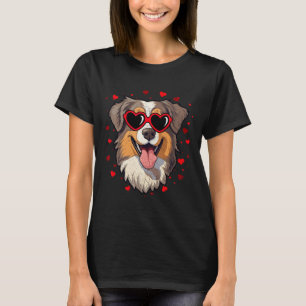 Australischer Schäferhund Valentine Heart Niedlich T-Shirt