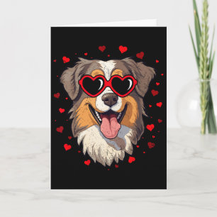 Australischer Schäferhund Valentinsherz Süßer Hund Karte