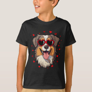 Australischer Schäferhund Valentinsherz Süßer Hund T-Shirt