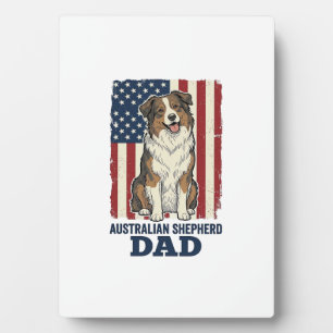 Australischer Schäferhund Vater Patriotisch Retro Fotoplatte