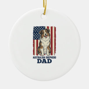 Australischer Schäferhund Vater Patriotisch Retro Keramik Ornament