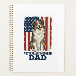 Australischer Schäferhund Vater Patriotisch Retro  Planer