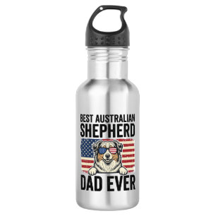 Australischer Schäferhund Vater Patriotisch Vintag Edelstahlflasche
